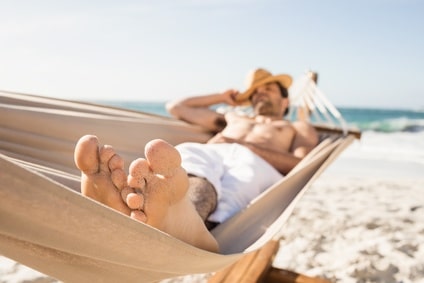 Hängemattengestell am Strand